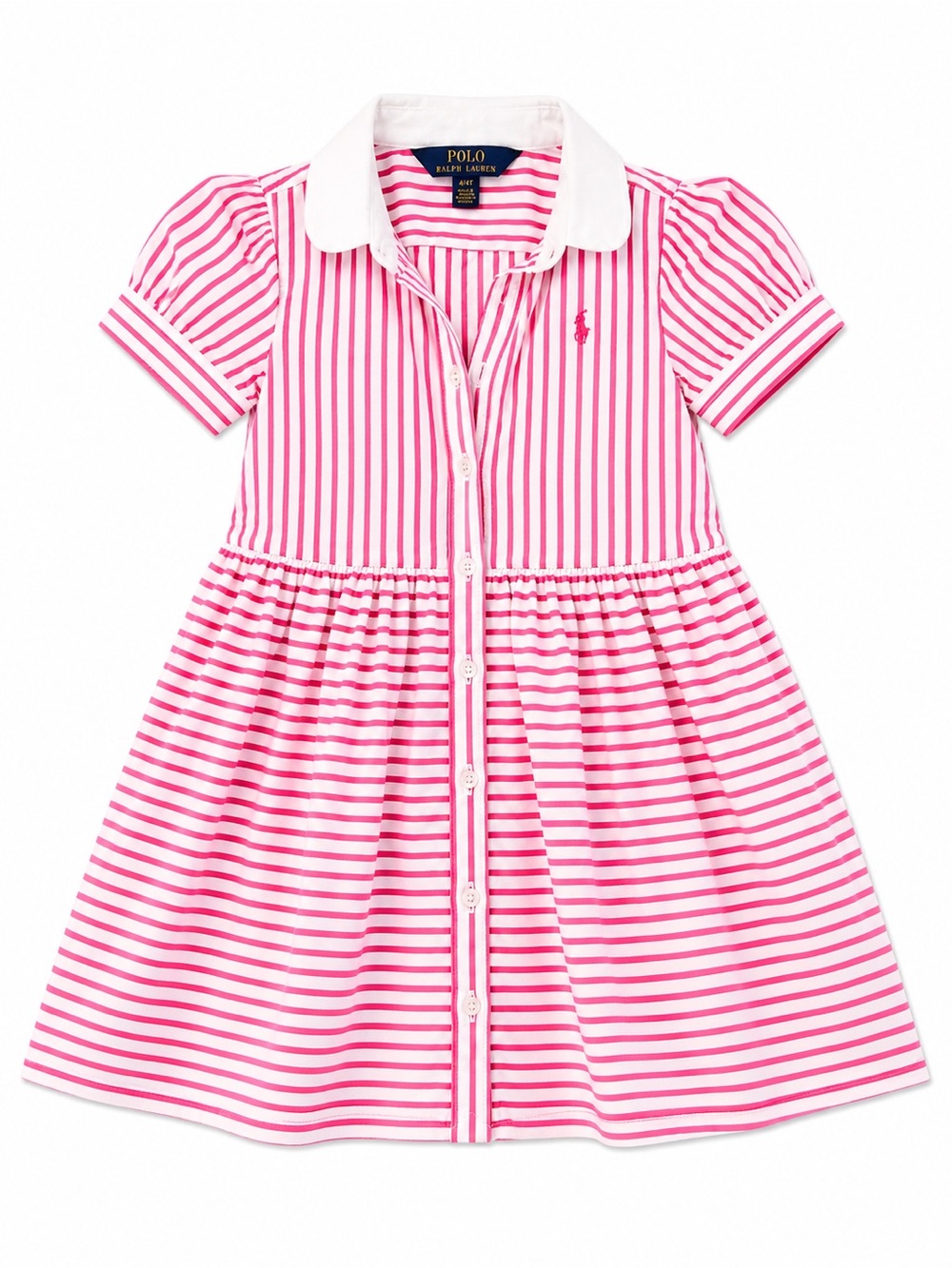 Polo by Ralph Lauren Pink & White Striped Shirt Dress